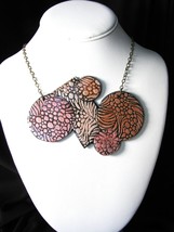 Abstract shapes Polymer Clay Resin Pendant Necklace fashion Jewelry for women po - £23.95 GBP