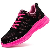 New Pink Work Shoes Women Work Sneakers Steel Toe Shoes Anti-smash Anti-puncture - £53.17 GBP