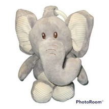 KellyToy Baby Elephant Gray Plush Clip-on Rattle Crinkle Ears Kelly Toy - £12.40 GBP