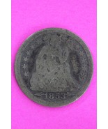 1853 P Seated Liberty Dime Exact Silver Coin Shown Low Grade Filler 80 - $26.34 CAD