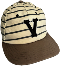 Vans V Creme Gray Stripe Gray Bill Adjustable Cap Hat OSFA EUC! - $10.68 CAD