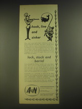 1958 A&amp;N Army and Navy Stores Ad - hook, line and sinker - £14.78 GBP