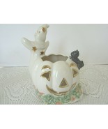 LENOX CHINA OCCASSIONS GHOST WITH PUMPKIN  CANDLE HOLDER  - $18.76