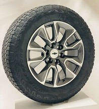 20&quot; Chevy Silverado Gunmetal OEM Wheels Bridgestone AT Tire TPMS LUG NUT 2000-23 - £1,550.27 GBP