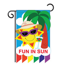 Fun in Sun - Applique Decorative Garden Flag - G156036-P2 - $19.97