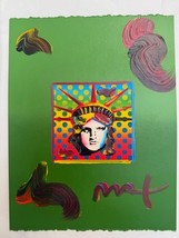 Peter Max Liberty Head 8.5 x11 Mixed Media Overpaint - €1.113,99 EUR