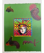 Peter Max Liberty Head 8.5 x11 Mixed Media Overpaint - €1.107,38 EUR