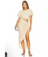 XS  Free People Rae Waist Cutout Asymmetric Dress in Summer Khaki - $69.29