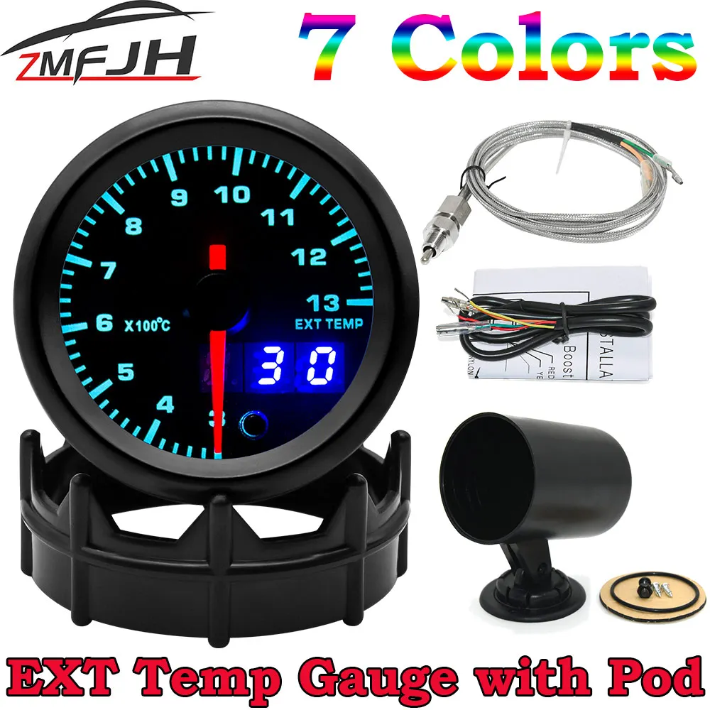 AD 7 Color Led Exhaust Gas Temperature Gauge 2&#39;&#39; 52mm Digital Exhaust Gas Temp - £11.54 GBP+