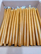 12.6&quot; Taper Natural Beeswax Candles with Cotton Wicks 32cm - £11.19 GBP+