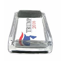 President Donald Trump D1 Glass Square Ashtray 4&quot; x 3&quot; Smoking Cigarette Smoke - $49.45