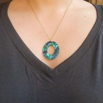 Classic Gold &amp; Green Tortoise Shell Necklace - $29.99