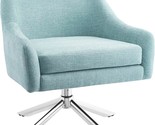 Seafoam Green Shawnee Upholstery And Chrome Base Swivel Accent Chair - $535.99