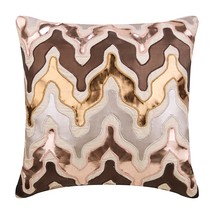 Brown Throw Pillow Covers 16&quot;x16&quot; Faux Leather, Tea Party - £26.25 GBP+