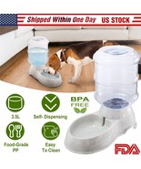 Automatic Water 1 Gallon Gravity Dispenser Dog Cat Pet Drinking Fountain... - £36.08 GBP