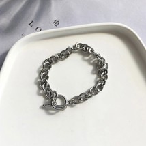 Titanium Steel Link Chain Bracelet for Men Women,Punk Hip Hop Bracelet - $10.99