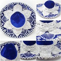 blue and silver childrens charro hats for fiestas festivals or mexican p... - £39.37 GBP