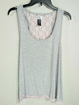 Velvet Kitten Women&#39;s Size XL Gray Pink Polka Dot Lace Sexy PJ Tank Loungewear - £11.57 GBP