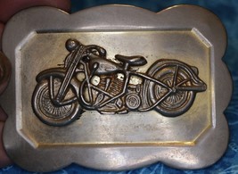 3D Raised Motorcycle on Motorcycle Belt Buckle  - £24.81 GBP