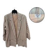 Women’s Size 14 Blazer Brown/Beige/Pink Striped Formal Jacket Classic Chic - €18,70 EUR