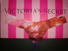New Victoria&#39;s Secret &quot;Pink&quot; Seamless Thong Panty Tropical Sunset Print Size L - £10.34 GBP