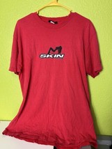 Vintage 90s Skin Industries Logo Spell Out Red Shirt Sz Large Made In US... - $43.12