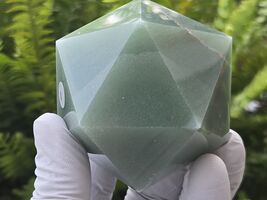 Green Aventurine Carved Geometric Dodecahedron Large (60 to 70 mm) Decor... - $47.22+