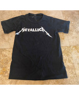 Vintage Metallica Shirt Mens XS Black White Spell Out Rock Band Concert ... - £14.89 GBP