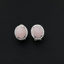 E earrings sterling 925 silver beryl morganite gemstone oval 10 12mm for women birthday thumb200