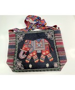 Red Elephant on Black Embroidered Boho Cross Body Bag Purse - $356.37 MXN