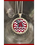 Alabama Crimson TIDE 925 Silver Necklace Roll Tide With Rhinestones - $26.04 CAD
