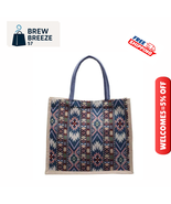 Handwoven Linen Batik Tote Bag BLUE | Women’s Shoulder Sling for Travel ... - $44.99
