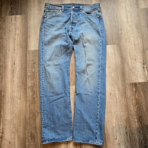 Levi 501 Mens Jeans Size 34x32 Button Fly Straight Leg Medium Wash Levis... - £23.52 GBP
