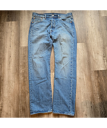Levi 501 Mens Jeans Size 34x32 Button Fly Straight Leg Medium Wash Levis Whisker - $29.94