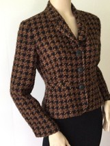 STYLE &amp; CO. Brown/Black Tweed Cropped Button Jacket (Size 4P) - £11.71 GBP