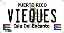 Vieques Puerto Rico Flag Novelty Key Chain - £9.45 GBP