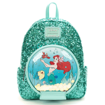 Loungefly Disney Little Mermaid Snow Globe Sequin Mini Backpack - £95.92 GBP