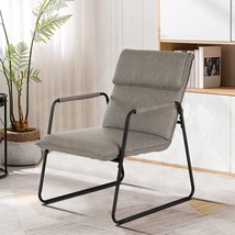 Maison Arts Steel Frame Leather Accent Chair Mid Century Modern Lounge, ... - $2,422.44 MXN
