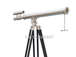 NauticalMart Floor Standing Brushed Nickel Griffith Astro Telescope 65&quot; - £148.62 GBP