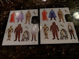 2 Vintage Star Wars Figures Stickers Sheets Han Solo Leia C3PO Chewy Luke R2D2 - £18.97 GBP