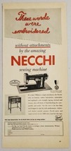 1951 Print Ad Necchi Sewing Machines Does Embroidery New York,NY - $13.48