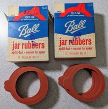 (2) boxes 1950's 12 Ball Jar Rubbers Split Tab Mason Jar Rings New Old Stock - $9.89