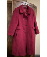 Vintage 1960&#39;s  Red Boucle Coat Long Med/Lg Valentine&#39;s ILGWU label Made... - $43.56