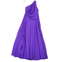 David&#39;s Bridal Women Dress Size 10 Purple Maxi Ballgown One Shoulder Ple... - £22.64 GBP