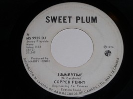 Copper Penny Summertime Get Away Promo 45 Rpm Vintage 1974 Sweet Plum Label - £11.98 GBP
