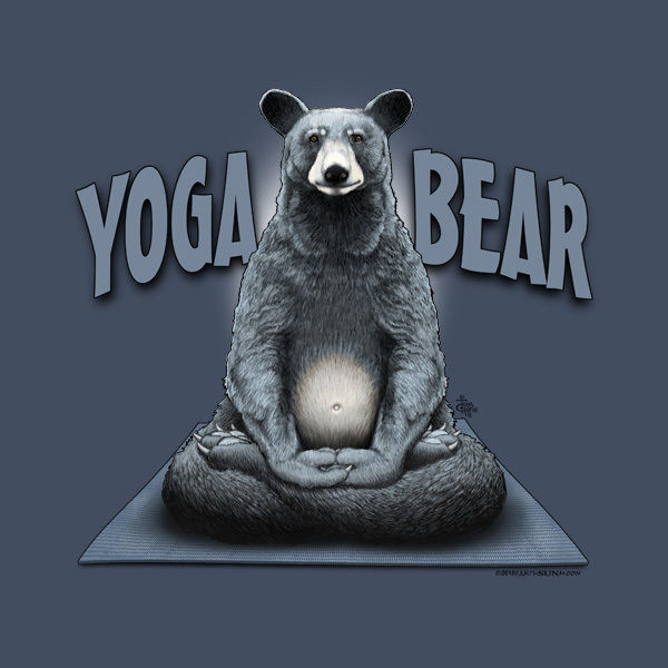 Primary image for Yoga Bear T-shirt S M L XL XXL NWT NEW Cotton Nature Humor Blue 