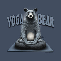 Yoga Bear T-shirt S M L XL XXL NWT NEW Cotton Nature Humor Blue  - $20.20