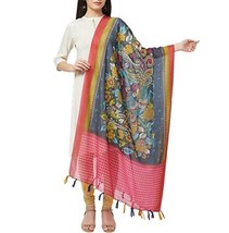 Damen Dupatta Matka Seide Jamdani Gewebt Quasten Chunni 2.3Mt X 36 &quot; Pink Rand - £20.26 GBP