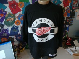 vintage Detroit Red Wings Center Ice Black CCM Jersey size M  - £47.47 GBP