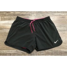 Nike Fit Dry Womens Medium Black with Pink Lined Briefed Athletic Shorts - £13.89 GBP